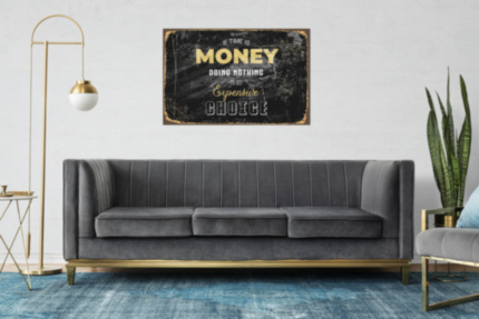 MONEY мотивационная надпись на металле желтый черный серый белый  табличка на металле 