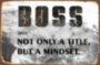 BOSS мотивационная надпись на металле черный белый  табличка на металле 