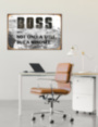 BOSS мотивационная надпись на металле черный белый  табличка на металле 