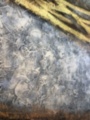 Картина маслом Абстракция сусальное золото синий белый коричневый