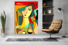 Женский портрет в стиле кубизм картина-головоломка картина-загадка