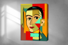 Мужской портрет в стиле кубизм абстрактная картина разноцветный фон