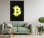 Картина Биткоин криптовалюта желтый черный принт - печать на холсте