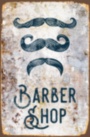 BARBER SHOP металлическая табличка парикмахер бежевый фон табличка на металле 