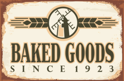 BAKED GOODS выпечка металлическая табличка бежевый табличка на металле 