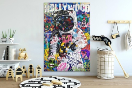 Картина Поп Арт Космонавт Hollywood Street Art Поп Арт интерьерный принт - печать на холсте