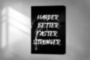 Картина Harder Better Faster Stronger мотивационная надпись в спортзал на холсте