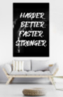 Картина Harder Better Faster Stronger мотивационная надпись в спортзал на холсте