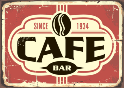 CAFE металлическая табличка для кафе красный черный табличка на металле 