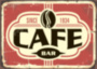 CAFE металлическая табличка для кафе красный черный табличка на металле 
