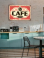 CAFE металлическая табличка для кафе красный черный табличка на металле 