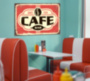 CAFE металлическая табличка для кафе красный черный табличка на металле 