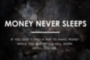 Картина Money never sleeps деньги мотивационная надпись черный - печать на холсте