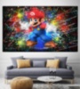 Картина Super Mario черный фон яркие брызги - печать на холсте