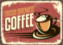 FRESH BREWED COFFEE металлическая табличка для кофейни красный  табличка на металле 