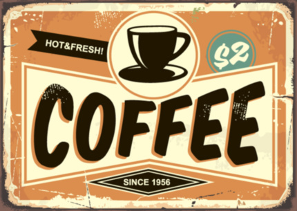 HOT AND FRESH COFFEE металлическая табличка для кофейни оранжевый табличка на металле 