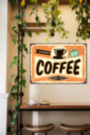 HOT AND FRESH COFFEE металлическая табличка для кофейни оранжевый табличка на металле 