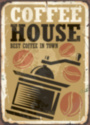 COFFEE HOUSE металлическая табличка для кофейни коричневый черный табличка на металле 
