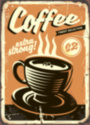 COFFEE металлическая табличка для кафе оранжевый черный табличка на металле 