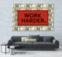 Картина на стекле WORK HARDER доллары деньги мотивационная картина  печать под заказ