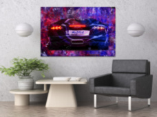 Гоночный автомобиль Lamborghini красный фиолетовый