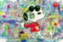 Картина Граффити Картина Snoopy Снупи на ярком фоне - печать на холсте