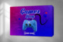 Gamer Boy джойстик геймпад синий фиолетовый розовый - печать на холсте