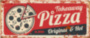 PIZZA металлическая табличка для пиццерии красный бежевый табличка на металле 