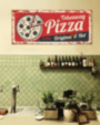 PIZZA металлическая табличка для пиццерии красный бежевый табличка на металле 