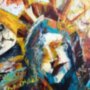 Картина маслом Статуя свободы в современном стиле цветные штрихи