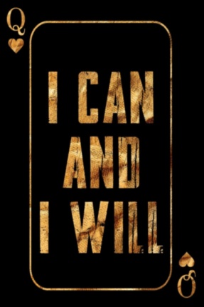 Картина I CAN AND I WILL Мотивационная надпись карты покер Интерьерный принт на холсте