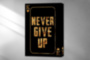 Картина NEVER GIVE UP Мотивационная надпись карты покер Интерьерный принт на холсте