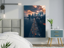 Нью йорк вечерний мегаполис интерьерный принт