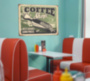 COFFEE SHOP металлическая вывеска для кофейни зелёный табличка на металле 
