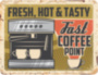 FAST COFFEE POINT вывеска в кофейню табличка на металле 