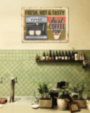 FAST COFFEE POINT вывеска в кофейню табличка на металле 