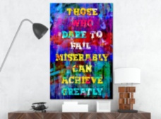 Those who dare to fail мотивационная надпись разноцветная
