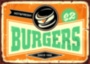 BURGERS фастфуд вывеска на заказ табличка на металле 