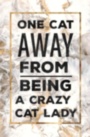 One Cat Away надпись интерьерный принт бежевый черный - печать на холсте