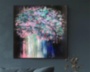 Картина маслом Абстракция розовый синий зелёный черный