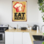 EAT HERE металлическая табличка в ресторан табличка на металле 