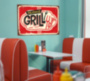 DELICIOUS GRILL металлическая вывеска в ресторан на заказ табличка на металле 