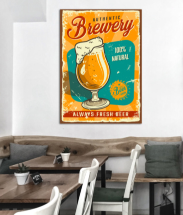 BREWERY пиво металлическая табличка в пивоварню табличка на металле 