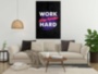 Картина WORK HARD PLAY HARDER мотивационный принт в офис на холсте