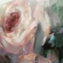Картина маслом Букет цветов пионы розы злёный розовый красный