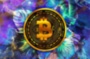 Картина Биткоин криптовалюта золотой черный фиолетовый - печать на холсте