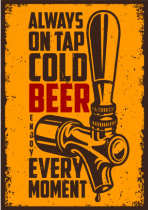 BEER пивной кран металлическая табличка для бармена табличка на металле 