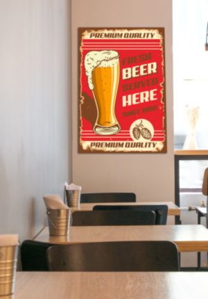 FRESH BEER SERVED HERE металлическая табличка в ресторан пивоварню табличка на металле 