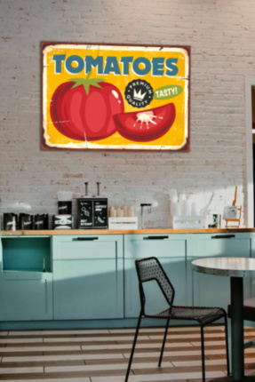 TOMATOES помидоры вывеска в магазин овощей табличка на металле 