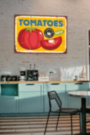 TOMATOES помидоры вывеска в магазин овощей табличка на металле 